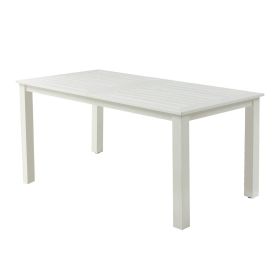 HIPS Outdoor Dining Table,70.86" Rectangular All Weather Dining Table for 4-6 Persons, Dining table for Outdoors and Indoors White