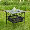 1-piece Folding Outdoor Table with Carrying Bag,Lightweight Aluminum Roll-up Square Table for indoor, Outdoor Camping, Picnics, Beach,Backyard, BBQ, P