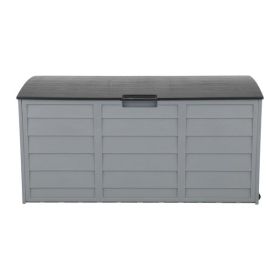 75gal 260L Outdoor Garden Plastic Storage Deck Box Chest Tools Cushions Toys Lockable Seat