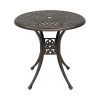 78*78*75cm Circular Diamond Top Courtyard Cast Aluminum Table Bronze