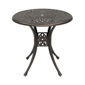 78*78*75cm Circular Diamond Top Courtyard Cast Aluminum Table Bronze