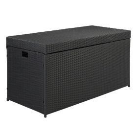 Simple And Practical Outdoor Ratton Deck Box Storage Box Black Four-Wire