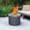 20.5 Inch x 15 Inch Dark Grey Faux Concrete Texture Smokeless Firepit With Wood Pellet/Twig/Wood As The Fuel