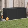 Garden Storage Box with Wheels Black 74.8 Gal Poly Rattan