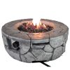 Living Source International 9'' H x 28'' W Fiber Reinforced Concrete Outdoor Fire pit(Stone Gray)CM-1008