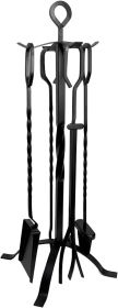 Fireplace Tools Set Indoor with Thicker Stand,Iron Home Wood Stove Accessories,Metal Fire Poker Set for Outdoor Fire Pit,Fire Place Tool Accessories a