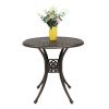 78*78*75cm Circular Diamond Top Courtyard Cast Aluminum Table Bronze