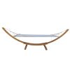 1-Person Hammock with Stand Set for Outside & Inside, Indoor Outdoor Standalone, plywood+canvas