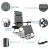 Infinity Zero Gravity Chair Pack 2, Outdoor Lounge Patio Chairs with Pillow and Utility Tray Adjustable Folding Recliner for Deck,Patio,Beach,Yard, Gr