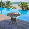 78*78*75cm Circular Diamond Top Courtyard Cast Aluminum Table Bronze