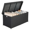 Simple And Practical Outdoor Ratton Deck Box Storage Box Black Four-Wire