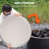 VEVOR Fire Pit Cover Lid, 27" Portable Firepit Spark Screen,Stainless Steel Steel Metal Cover, Easy-Opening Outdoor Wood Burning and Camping Stove Acc