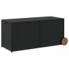 Garden Storage Box with Wheels Black 74.8 Gal Poly Rattan