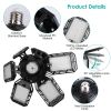 2 Packs LED Garage Lights 160W LED Shop Light Deformable E26/E27 Garage Ceiling Lights with 6 Adjustable Lighting Blades for Garage Basement Shop