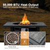 Square Propane Fire Pit Table with Lava Rocks and Rain Cover