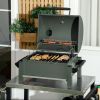 Outsunny Charcoal BBQ Grill with 235 sq.in. Cooking Area, Tabletop Outdoor Barbecue with Ash Catcher and Built-in Thermometer for Patio, Backyard, Cam