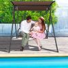 2-Person Outdoor Porch Metal Hanging Swing Chair with Sturdy Chains