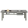 Wholesale Aluminum Outdoor Coffee Dining Patio Firepit Table Propane Gas Fire Pit Table With Stainless Steel Ice Tub