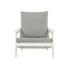 HIPS All-Weather Outdoor Single Sofa with Cushion, White/Grey