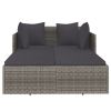 Sunbed with Cushions Gray 71.7"x46.5"x24.8" Poly Rattan