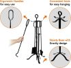 Fireplace Tools Set Indoor with Thicker Stand,Iron Home Wood Stove Accessories,Metal Fire Poker Set for Outdoor Fire Pit,Fire Place Tool Accessories a