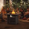 Square Propane Fire Pit Table with Lava Rocks and Rain Cover