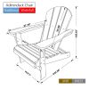 HDPE Adirondack Chair, Fire Pit Chairs, Sand Chair, Patio Outdoor Chairs,DPE Plastic Resin Deck Chair, lawn chairs, Adult Size ,Weather Resistant for