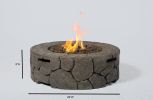 Living Source International 9'' H x 28'' W Fiber Reinforced Concrete Outdoor Fire pit(Stone Gray)CM-1021