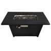 Living Source International 24" H x 54" W Steel Outdoor Fire Pit Table with Lid (Black)CM-1024