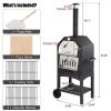 Outdoor Wood Fired Pizza Oven with Pizza Stone; Pizza Peel; Grill Rack; and Waterproof Cover