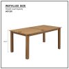 70.86inch Dining Table,HIPS Patio Rectangular Dining Table for 4-6 Persons, Ideal for Outdoors and Indoors Teak