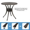 78*78*75cm Circular Diamond Top Courtyard Cast Aluminum Table Bronze