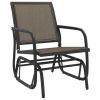 3 Piece Garden Glider Lounge Set Brown Textilene and Steel