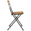 Folding Bistro Chairs 6 pcs Solid Wood Teak and Steel