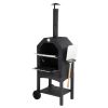 Outdoor Wood Fired Pizza Oven with Pizza Stone; Pizza Peel; Grill Rack; and Waterproof Cover