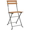 Folding Bistro Chairs 6 pcs Solid Wood Teak and Steel