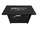 Living Source International 24" H x 54" W Steel Outdoor Fire Pit Table with Lid (Black)CM-1024