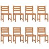 Patio Chairs 8 pcs Solid Wood Teak