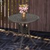 78*78*75cm Circular Diamond Top Courtyard Cast Aluminum Table Bronze