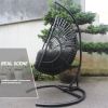 High Quality Outdoor Indoor Black color PE Wicker Swing Egg chair