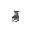 HDPE Dining Chair, Gray, With Cushion, No Armrest, Set of 2