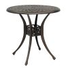 78*78*75cm Circular Diamond Top Courtyard Cast Aluminum Table Bronze