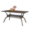 59in Desktop Mosaic Garden Cast Aluminum Table Bronze (WITHOUT CHAIRS)