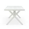 70.87inch Rectangular Dining Table with X-shape Aluminum Table Leg/Metal Base, White