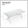 70.87inch Rectangular Dining Table with X-shape Aluminum Table Leg/Metal Base, White