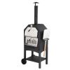 Outdoor Wood Fired Pizza Oven with Pizza Stone; Pizza Peel; Grill Rack; and Waterproof Cover