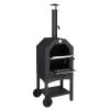 Outdoor Wood Fired Pizza Oven with Pizza Stone; Pizza Peel; Grill Rack; and Waterproof Cover