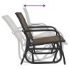 Garden Glider Chairs 2 pcs Brown 24"x29.9"x34.3" Textilene&Steel