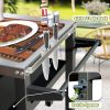 3-Shelf Outdoor Grill Table, Grill Cart Outdoor with Wheels, Pizza Oven and Food Prep Table, Blackstone Table with Stainless Steel Tabletop, Grill Sta