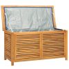 Patio Storage Box with Bag 44.9"x19.7"x22.8" Solid Wood Teak